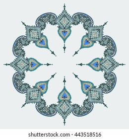 Round Pattern Mandala. Floral round ornament for the greeting cards,  invitation, template frame design for business style, cards or else. Vector illustration