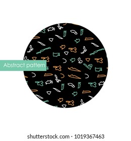 Round pattern with multicolored spots. Vector illustration