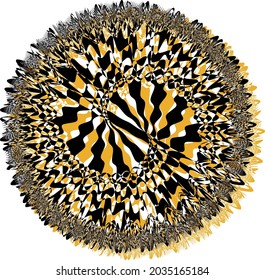round pattern in op art style with twisting effect and optical illusion