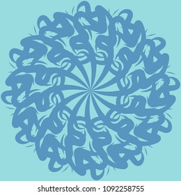 Round pattern. Ornament. Lacy snowflake. Vector illustration.