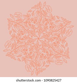 Round pattern. Ornament.Flowers. Vector illustration.