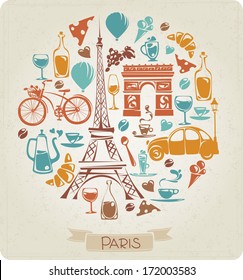 Round pattern in Paris or French theme