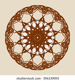 Round pattern. Plate design. Circular ornament design element. Vector Mandala.