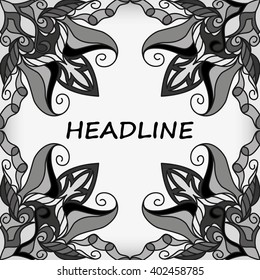 Round pattern for print on fabric or paper. Hand-drawn background. Islam, Arabic, Indian, Ottoman motifs. Breeding Fig. Ethnic, fabric, motifs.