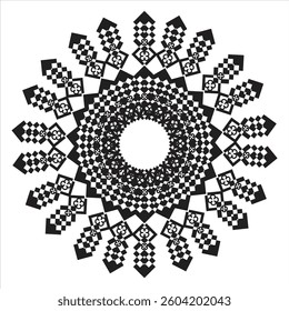 Round pattern vector mandala design.