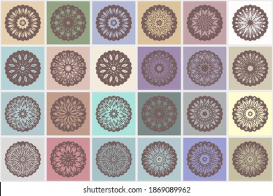 Round pattern, vector ornament Outline flower mandala. decorative ornament. floral design element.