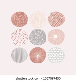 Round patterned doodle background vector