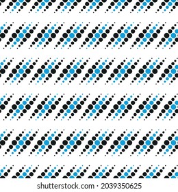 patrones redondos en color negro y azul sobre fondo blanco, vector, decorativo, textil, tejido