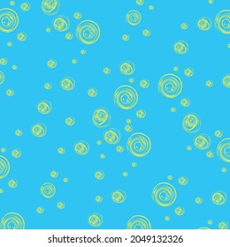 round patterns in yellow color on blue background, linear geometric patterns, vector, fabric, textile, design