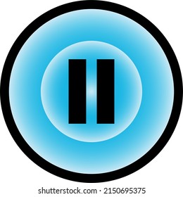 Round pause icon, vector button for websites and internet music and video applications
