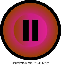 Round pause icon, vector button for websites and internet music and video applications