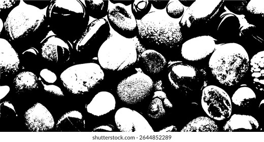 Textura de pedra de seixo redonda em alto contraste