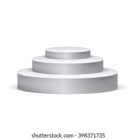 Round pedestal for display isolated on white background
