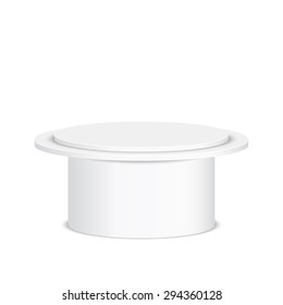 Round pedestal for display. Platform for design. Realistic 3D empty podium
