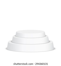 Round pedestal for display. Platform for design. Realistic 3D empty podium