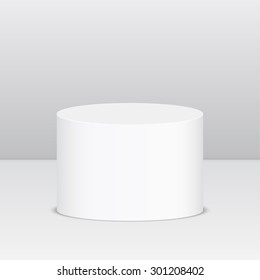 Round pedestal for display. Platform for design. Realistic 3D empty podium