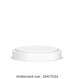 Round pedestal for display. Platform for design. Realistic 3D empty podium