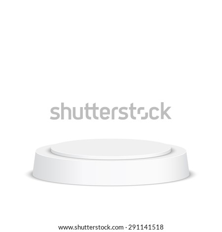Round pedestal for display. Platform for design. Realistic 3D empty podium