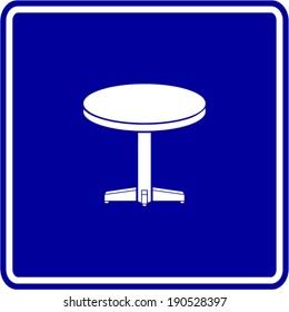 round pedestal table sign