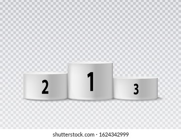 Round pedestal template isolated on transparent background. Vector illustration.