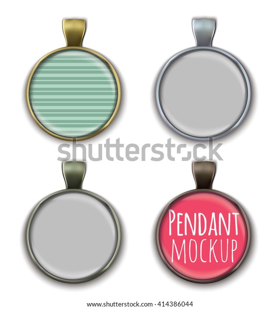 Download Round Pendant Mockup Template Stock Vector Royalty Free 414386044