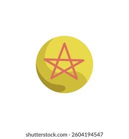 Round pentacle icon on white background
