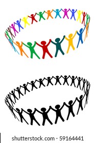 Round of peoples as a friendship symbol - also as emblem or template. Jpeg version also available in gallery