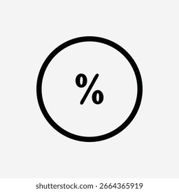 round percent icon sign vector template	