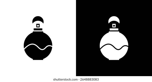 Icono redondo de la botella de perfume de un Vector de estilo plano