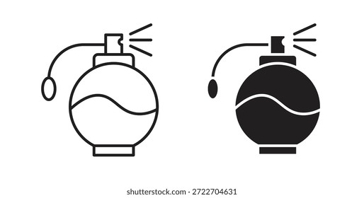 Ícone redondo do frasco de perfume vetor isolado Ilustração. Pictograma vetorial para web e app