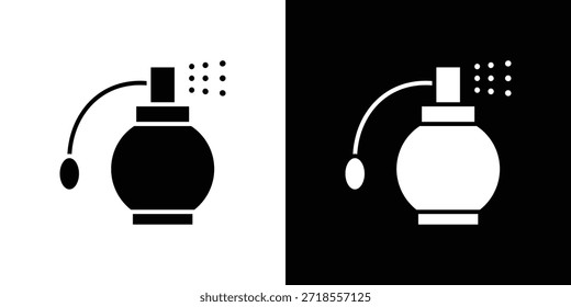 Ilustração de vetor de ícone de frasco de perfume redondo - ícones de vetor de estilo preto de alta qualidade