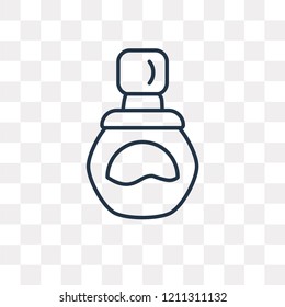 Round Perfume Bottle vector outline icon isolated on transparent background, high quality linear Round Perfume Bottle transparency concept can be used web and mobile