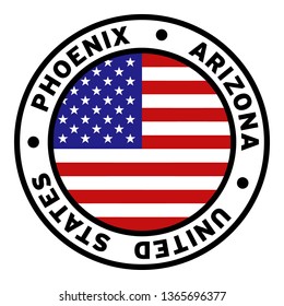Round Phoenix Arizona United States Flag Clipart