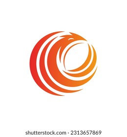 Round phoenix bird logo vector image