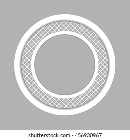 Round photo frame can be used for invitations. Classic style. Vector illustration.
