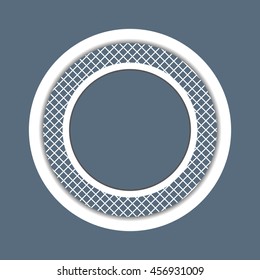 Round photo frame can be used for invitations. Classic style. Vector illustration.
