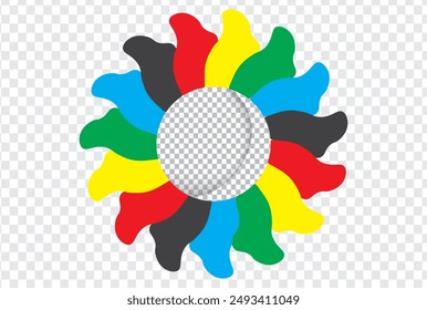 Round photo frame, flower.  Vector graphics and design.