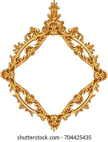 Round photo frame,metal gold,interior pattern vector