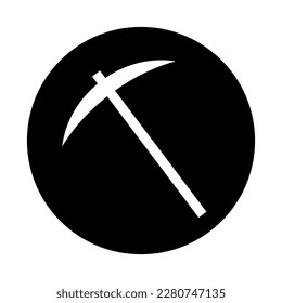 Round pickaxe icon. Mining and excavation. Vector.