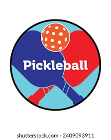 Round pickleball logo vector. You can use it as club logo, banner design etc.