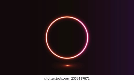 round picture frame design with glowing neon color effect