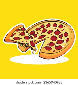 a round piece of pizza and a slice of pizza