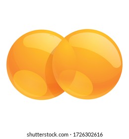 Round pill icon. Cartoon of round pill vector icon for web design isolated on white background