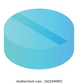 Round pill icon. Isometric of round pill vector icon for web design isolated on white background