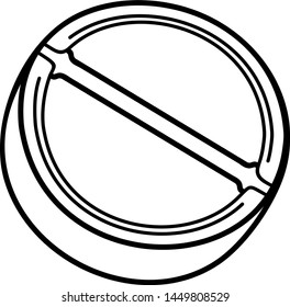 Round pill icon in outline style