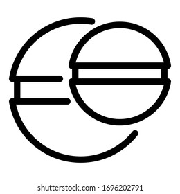 Icono de píldora redonda. Icono del vector de la píldora redonda de contorno para diseño web aislado en fondo blanco