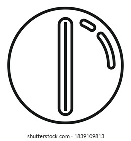 Round pill icon. Outline round pill vector icon for web design isolated on white background