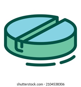 Vector de contorno de icono de píldora redonda. Bacterias inyectables. Antibiótico médico