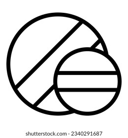 Round pill icon outline vector. Tablet drug. Medicine capsule