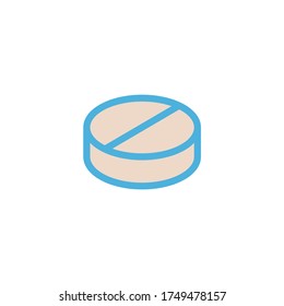 Round Pill icon vector logo design trendy illustration template signage flat symbol